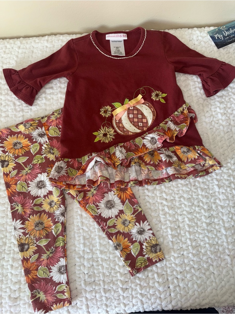 Bonnie Baby Burgundy Pumpkin & Floral Tunic Set